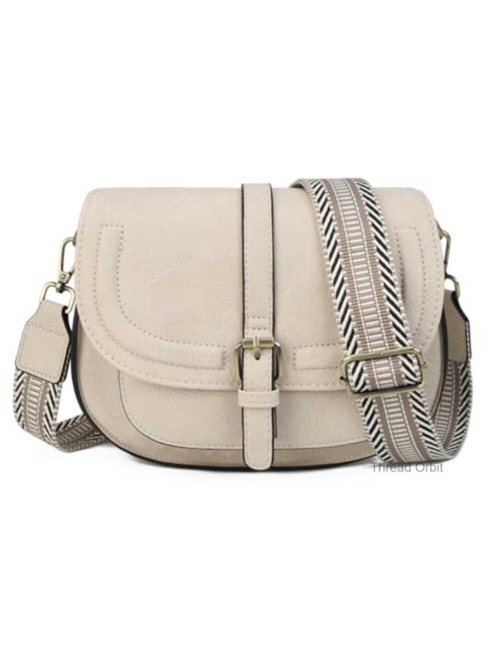 Vegan Leather Crossbody Bag Saddle Purse Boho Handbag Magnetic Snap